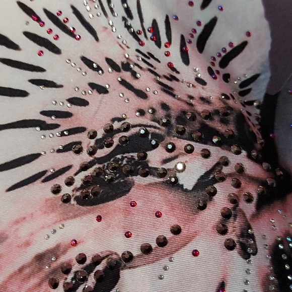 Ladies XL short sleeve rhinestone Tunic top - Picture 6 of 7